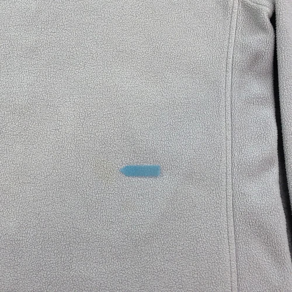 The North Face Mens Fleece Jacket Large Full Zip Embroidered Logo Light Gray